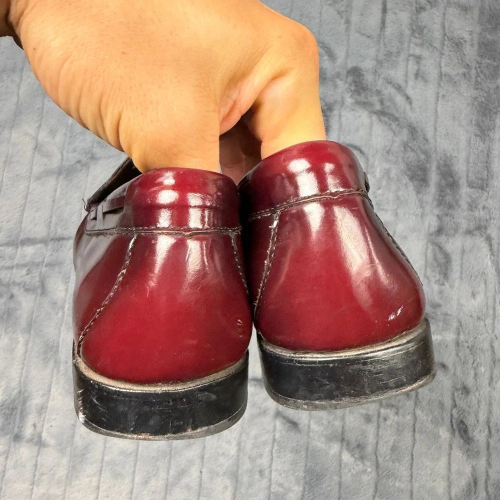 G.H. Bass Weejuns Tassel Loafers Mens 10 Burgundy Kiltie Leather 6152